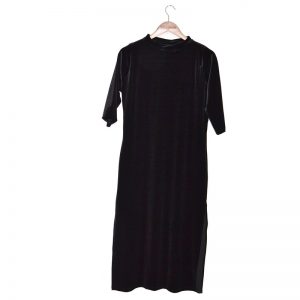 Vestido Corto Beatle Negro Terciopelo Maria Paskaro