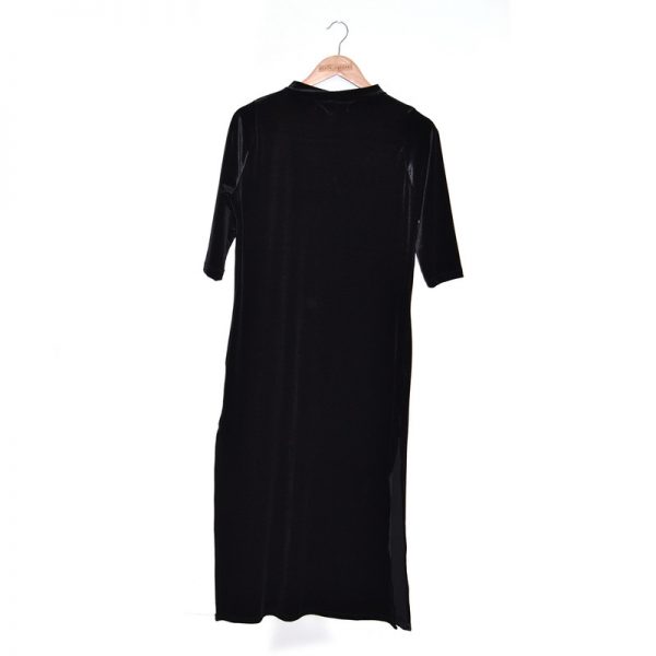 Vestido Corto Beatle Negro Terciopelo Maria Paskaro - Imagen 2