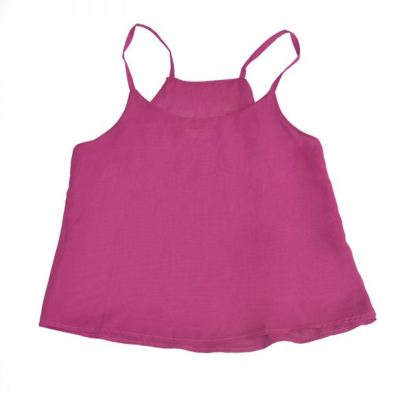 Blusa Estambul Magenta Chiffon Halter Maria Paskaro - Imagen 2