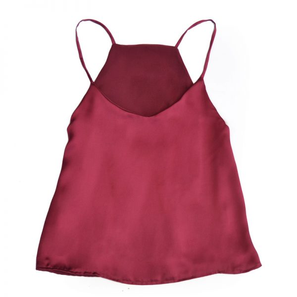 Blusa Estambul Magenta Seda Halter Maria Paskaro - Imagen 2
