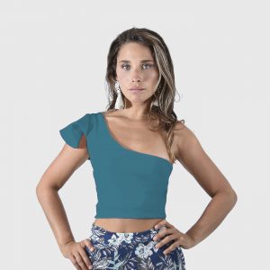Peto Guadalajara Turquesa Lycra Sofia 1 Hombro Vuelos Maria Paskaro