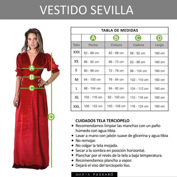 Vestido Largo Sevilla Negro Terciopelo Mangas Maria Paskaro - Imagen 5