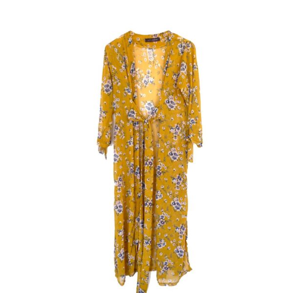 Tapado Nairobi Mostaza Flores Chiffon Maria Paskaro