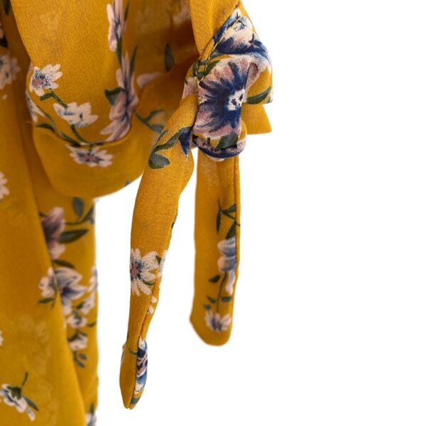 Tapado Nairobi Mostaza Flores Chiffon Maria Paskaro - Imagen 2