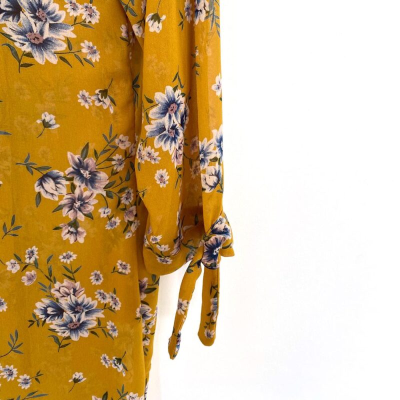 Tapado Nairobi Mostaza Flores Chiffon Maria Paskaro