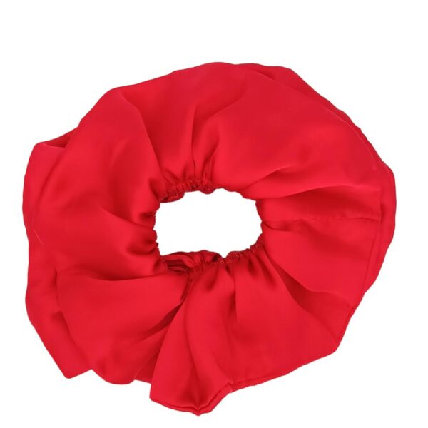 Scrunchie Camelia Rojo Seda Maria Paskaro - Imagen 2