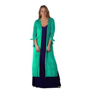 Tapado Kimono Largo Verona Esmeralda Terciopelo Maria Paskaro