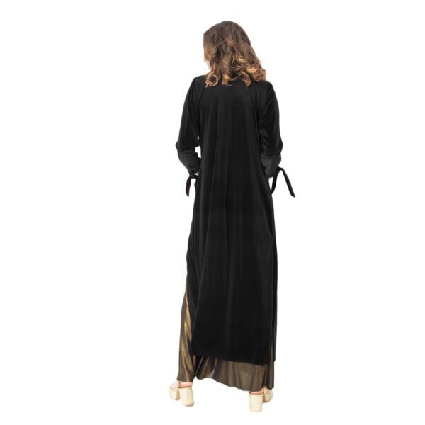Tapado Kimono Largo Verona Negro Terciopelo Maria Paskaro - Imagen 3