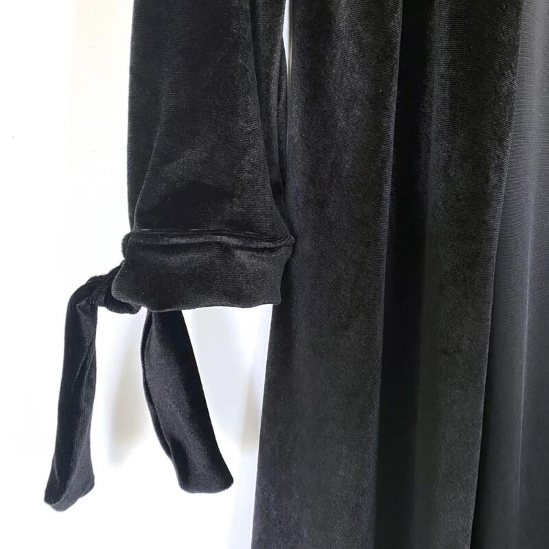 Tapado Kimono Largo Verona Negro Terciopelo Maria Paskaro