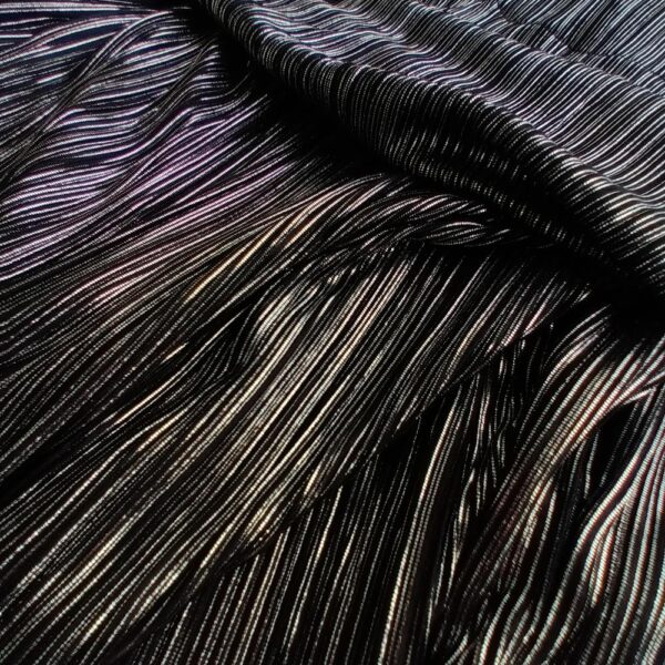 Tapado Kimono Largo Verona Plateado Oscuro Plisado Maria Paskaro - Imagen 4