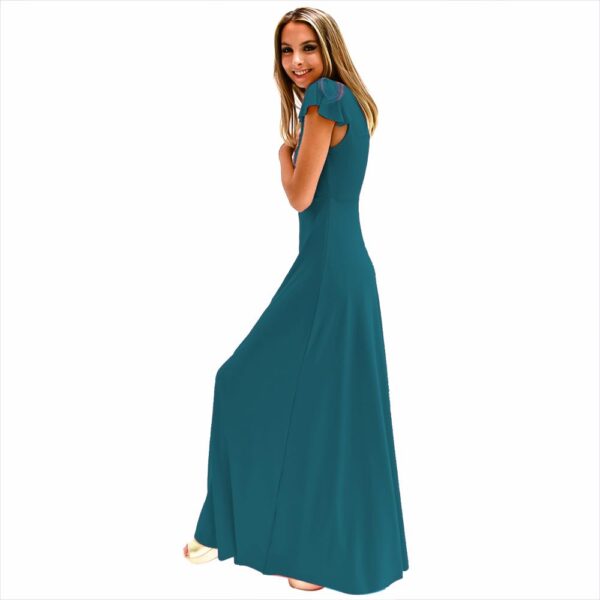 Vestido Largo Cairo Turquesa Lycra Maria Paskaro - Imagen 2