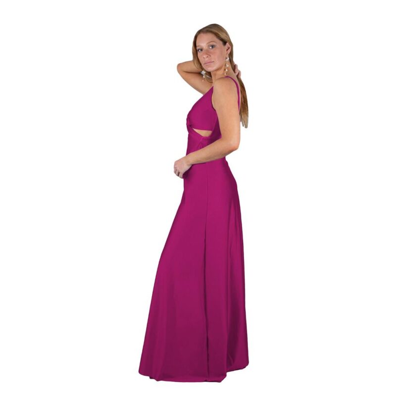 Vestido Largo Algarve Magenta Lycra Maria Paskaro
