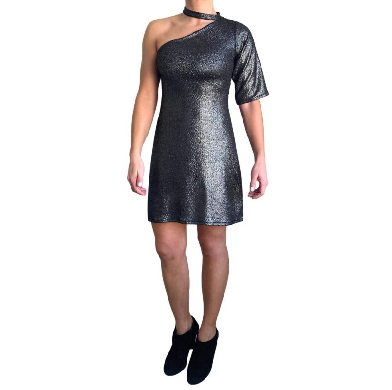 Vestido Corto Barceloneta Acero Lycra Maria Paskaro