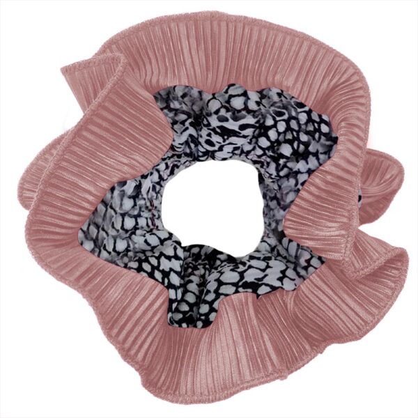 Scrunchie Collet Begonia XL Piton Rosado Plisado Maria Paskaro