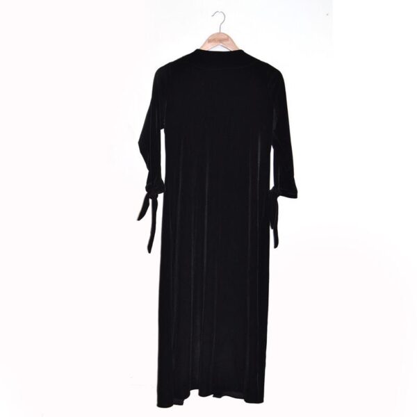 Tapado Kimono Largo Verona Negro Terciopelo Bordado B Maria Paskaro - Imagen 2