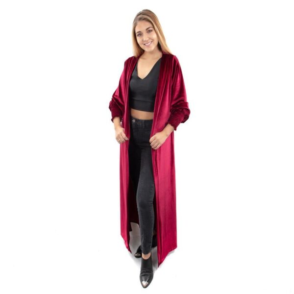 Tapado Kimono Santini Cherry Terciopelo Maria Paskaro