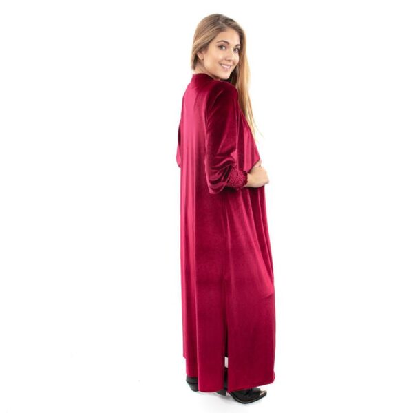 Tapado Kimono Santini Cherry Terciopelo Maria Paskaro - Imagen 2