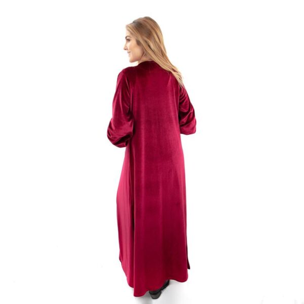 Tapado Kimono Santini Cherry Terciopelo Maria Paskaro - Imagen 3