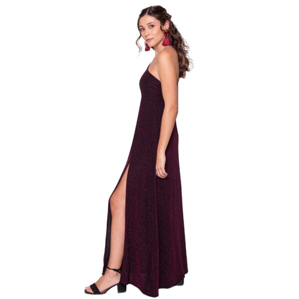 Vestido Largo Asti Negro Brillos Cherry Lycra Maria Paskaro - Imagen 2
