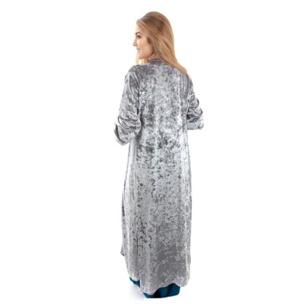 Tapado Kimono Santini Grafito Jaspeado Terciopelo Maria Paskaro - Imagen 3