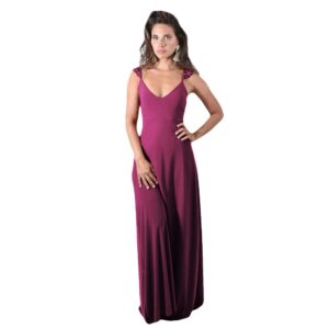 Vestido Largo Jaipur Magenta Lycra Maria Paskaro