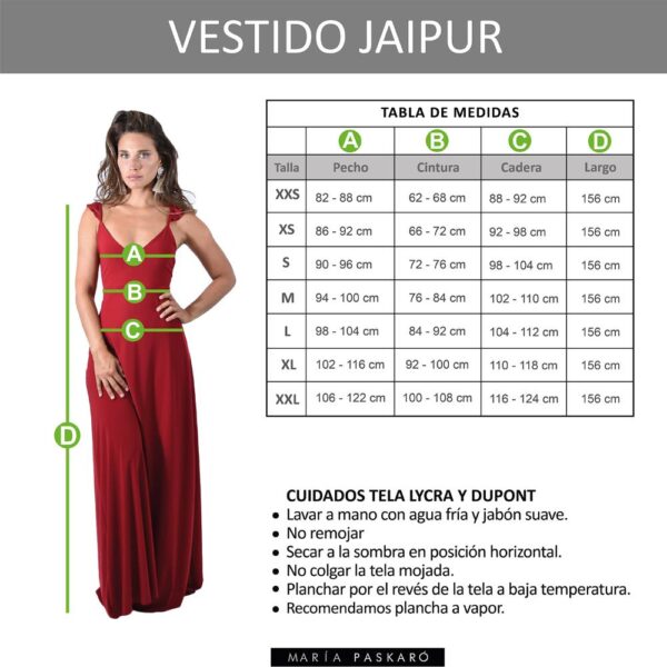 Vestido Largo Jaipur Magenta Lycra Maria Paskaro - Imagen 5