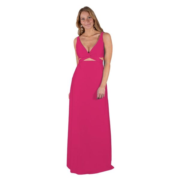 Vestido Largo Algarve Fucsia Lycra Dupont Maria Paskaro