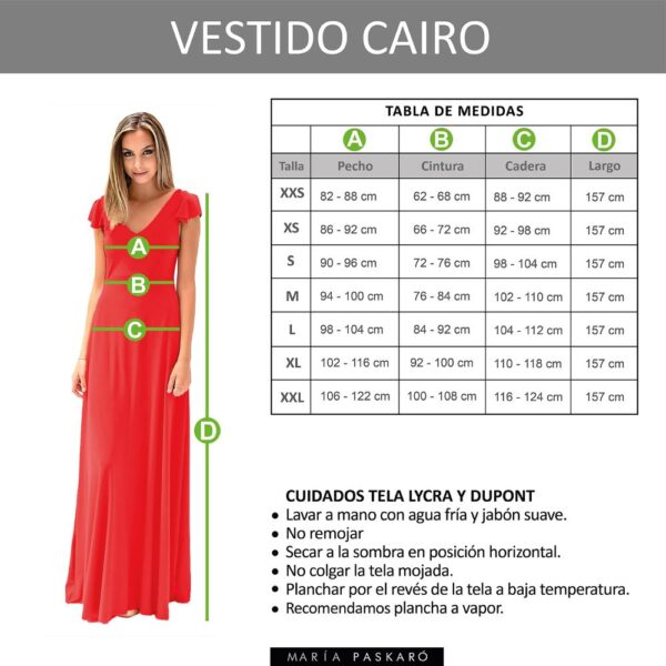 Vestido Largo Cairo Naranjo Lycra Maria Paskaro - Imagen 5
