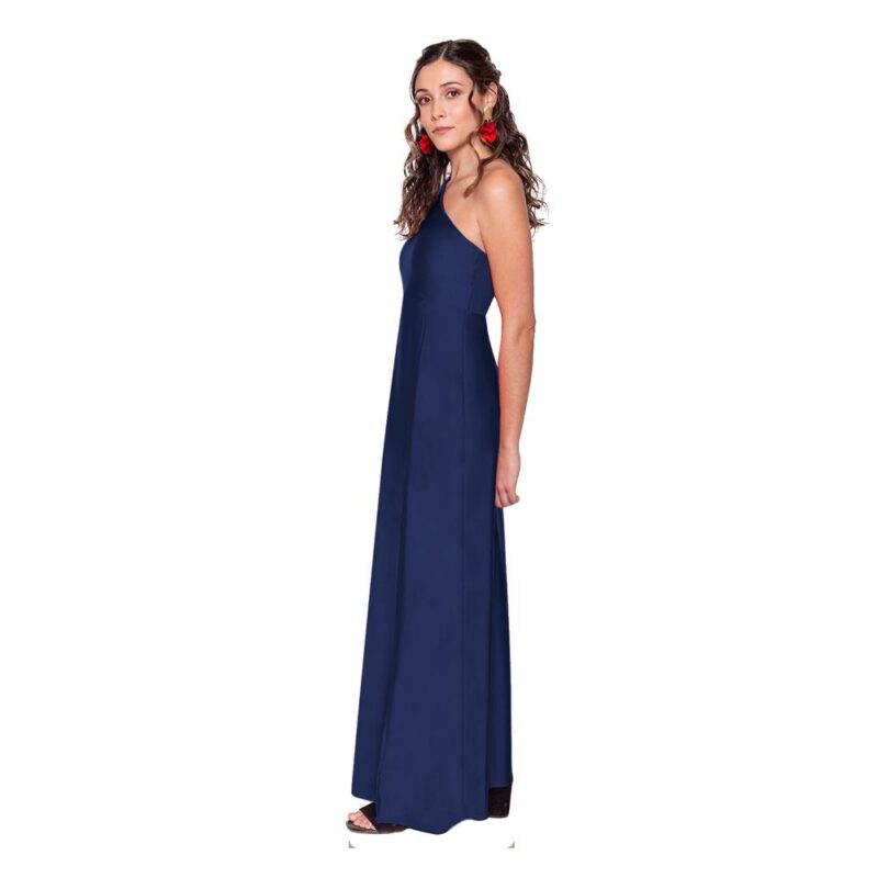 Vestido Largo Asti Azul Marino Dupont Maria Paskaro