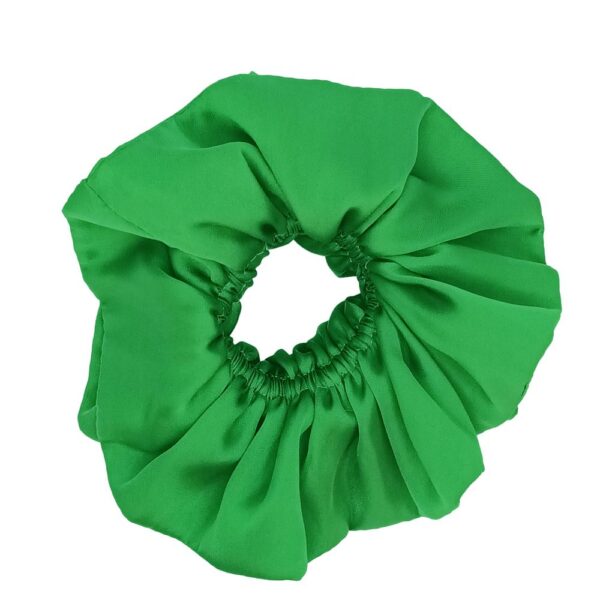 Scrunchie Collet Camelia L Verde Seda Maria Paskaro - Imagen 2
