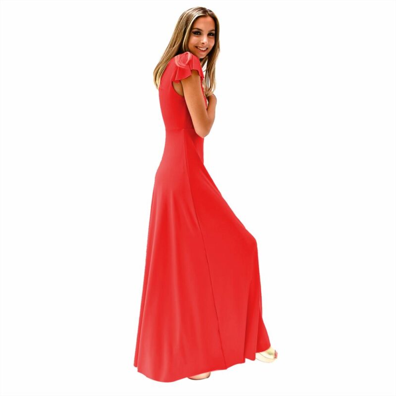 Vestido Largo Cairo Rojo Furioso Lycra Maria Paskaro