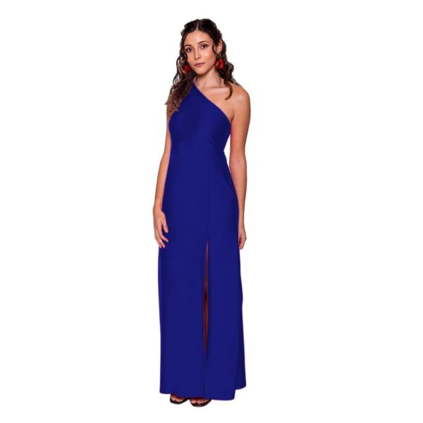 Vestido Largo Asti Azulino Dupont Maria Paskaro