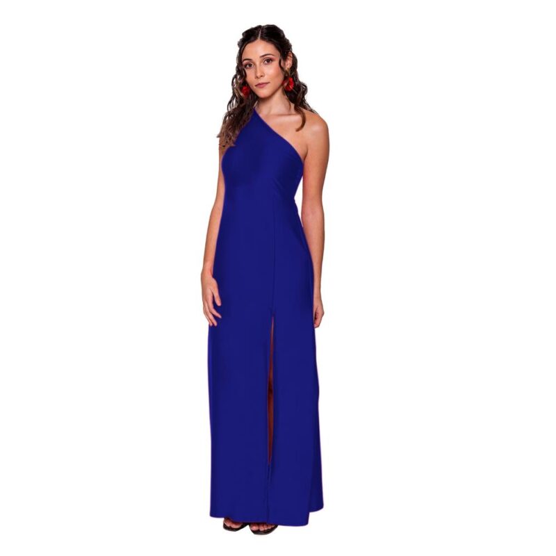 Vestido Largo Asti Azulino Dupont Maria Paskaro