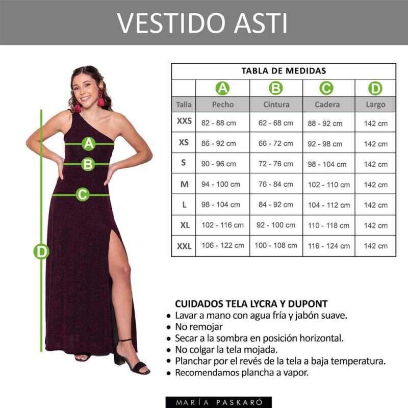 Vestido Largo Asti Azulino Dupont Maria Paskaro