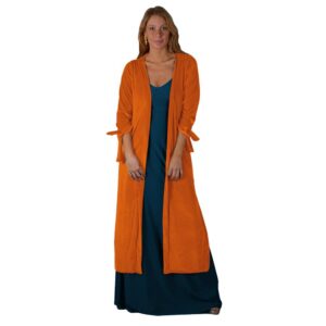 Tapado Kimono Largo Verona Naranjo Terciopelo Maria Paskaro
