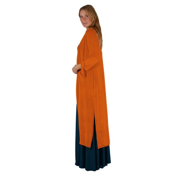 Tapado Kimono Largo Verona Naranjo Terciopelo Maria Paskaro - Imagen 2