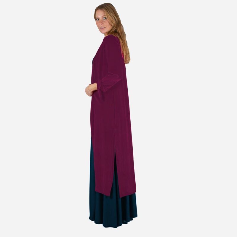 Tapado Kimono Largo Verona Magenta Terciopelo  Maria Paskaro