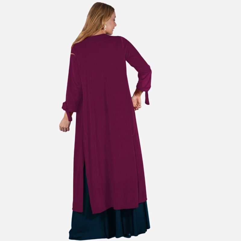 Tapado Kimono Largo Verona Magenta Terciopelo  Maria Paskaro