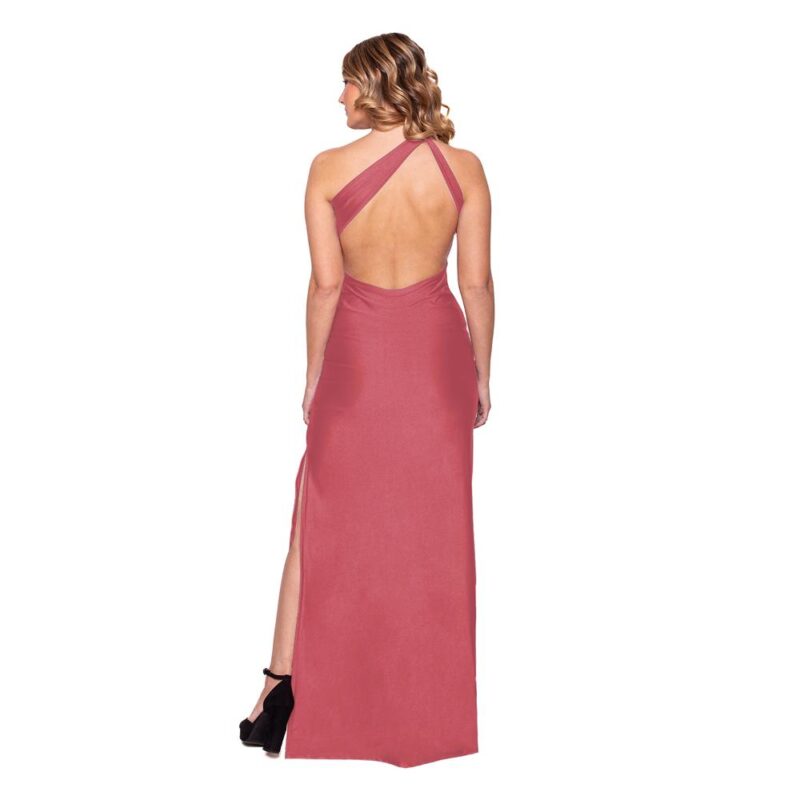 Vestido Largo Madrid Asimetrico Rosa Maria Paskaro