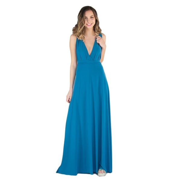 Vestido Largo Dakar Turquesa Lycra Multiforma Maria Paskaro