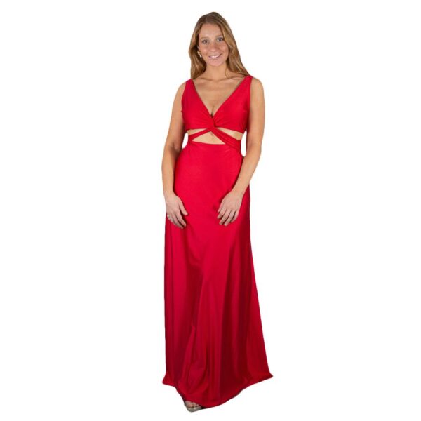 Vestido Largo Algarve Rojo Lycra Dupont Maria Paskaro