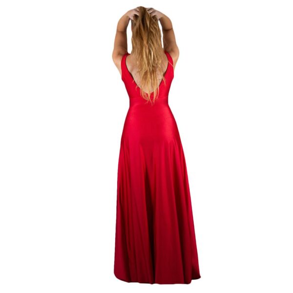 Vestido Largo Algarve Rojo Lycra Dupont Maria Paskaro - Imagen 3