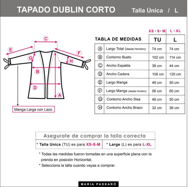Tapado Kimono Corto Dublin Negro Terciopelo Maria Paskaro - Imagen 4