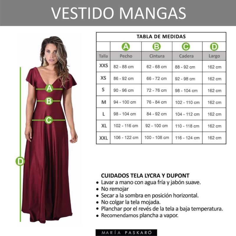 Vestido Largo Mangas Azul Lycra Lazo Espalda Maria Paskaro