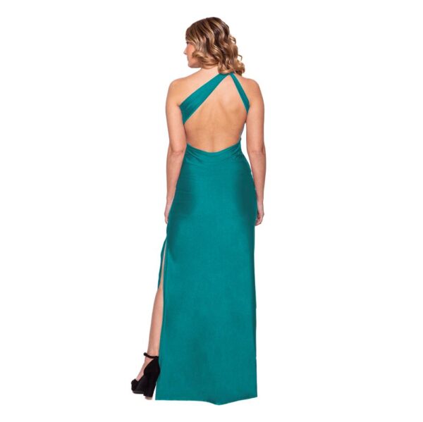 Vestido Largo Madrid Asimetrico Turquesa Maria Paskaro - Imagen 3
