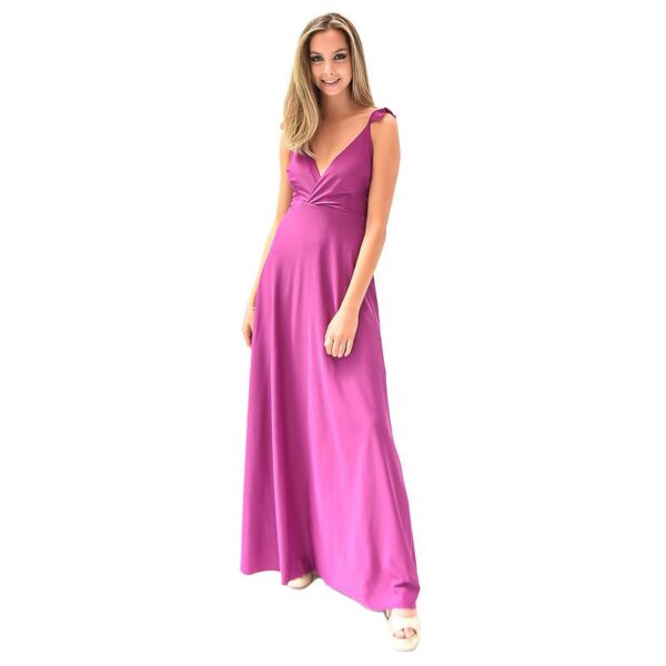 Vestido Largo Luanda Magenta Lycra Maria Paskaro