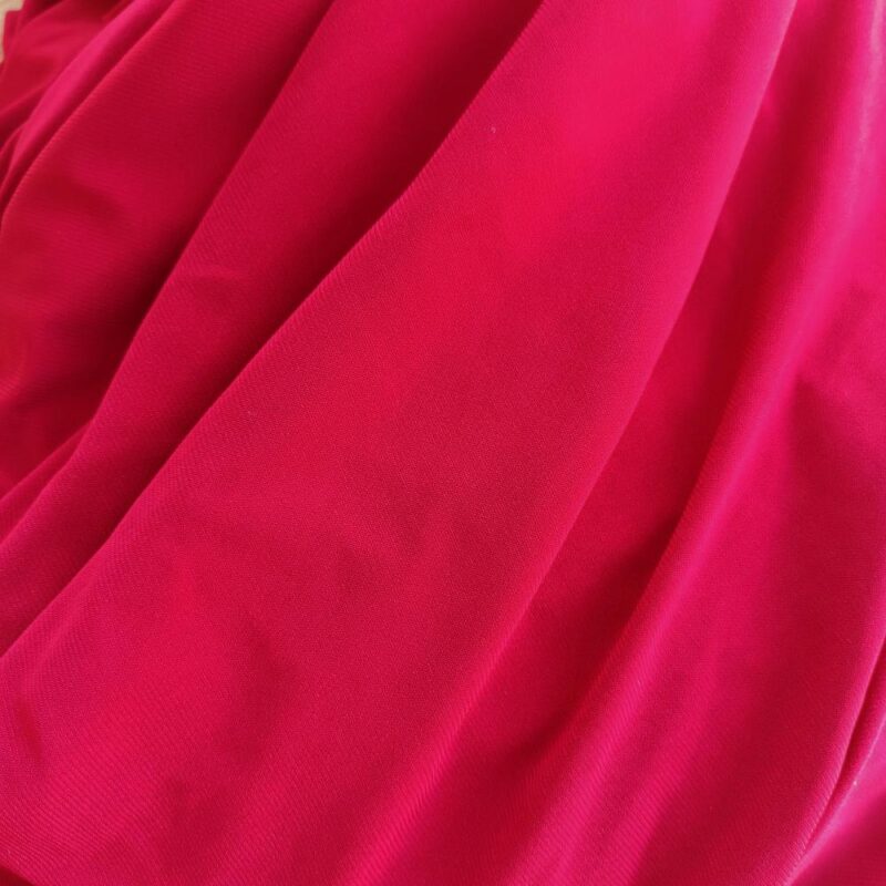Vestido Largo Mangas Rojo Italiano Lycra Lazo Espalda Bordado A Mano Maria Paskaro