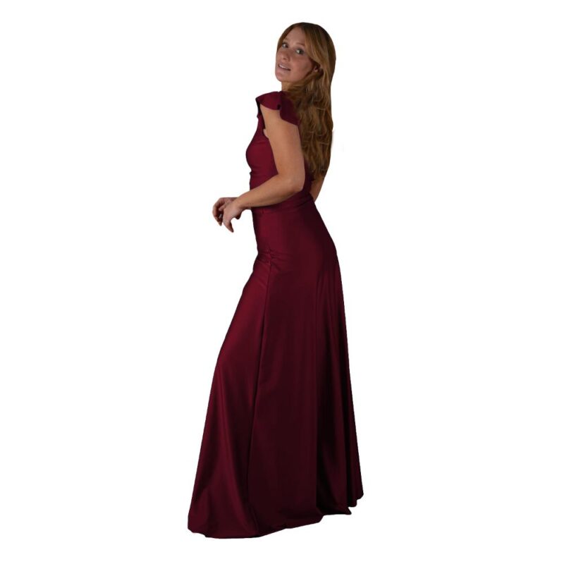 Conjunto Lima Cherry Lycra Falda Lazo Maria Paskaro
