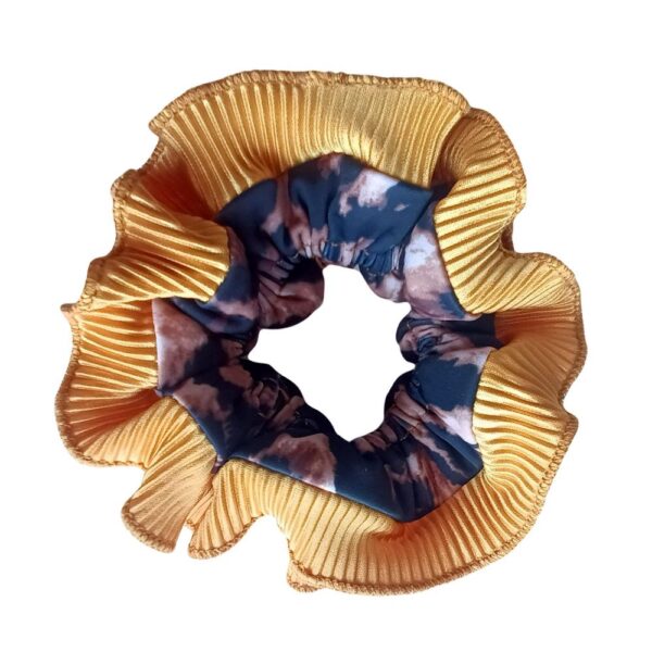 Scrunchie Begonia M Animal Mostaza Plisado Maria Paskaro