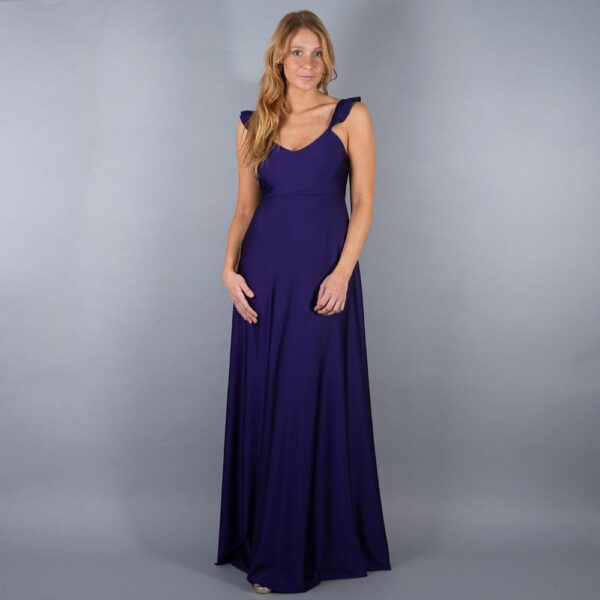 Vestido Largo Jaipur Morado Lycra Maria Paskaro - Imagen 2